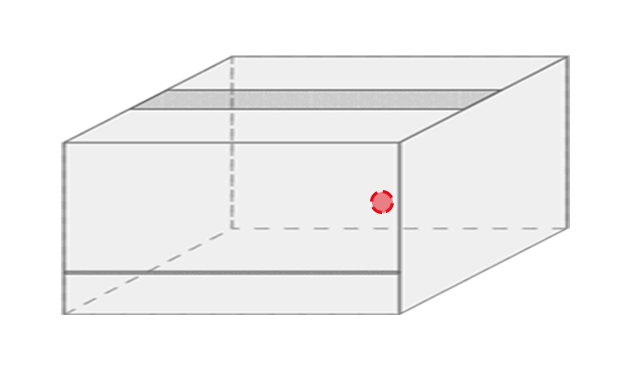 Gat ter hoogte van voor onder